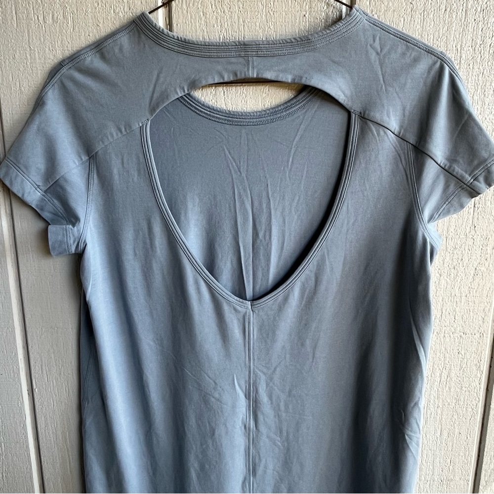Lululemon Pima Cotton Day Tripper Dress in Chambray Blue Size 6 - Picture 6 of 8